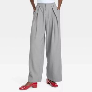 Women's High-Rise Wide Leg Pleated Front Trousers - A New Day NWT